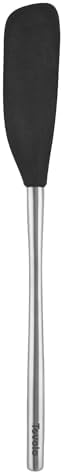 Tovolo Jar Spatula Silicone Long Stainless Steel Handle Scraper Spatula Black by Tovolo