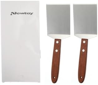 Newtay 2 Pcs Metal Small Spatula Wooden Handle Cookie Baking Scraper Turner - Image 6