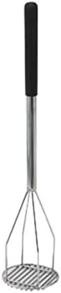 Winco 5" x 24 1/2" Black Plastic Potato Masher, Round by Winco