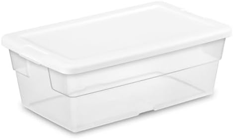 Sterilite Storage Boxes, Stackable Clear Plastic Bins, 6 Quart by Sterilite