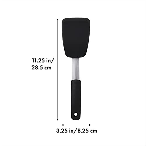 OXO Good Grips Small Silicone Flexible Turner Black & Good Grips Silicone - Image 6