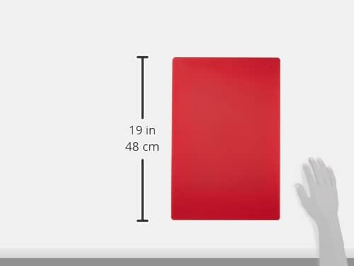Winco 12" x 18" Red Heavy-Duty Cutting Board - Image 3