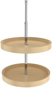 REV-A-SHELF 20" Almond Polymer Full-Circle 2-Shelf Lazy Susan w/Dependent by Rev-A-Shelf