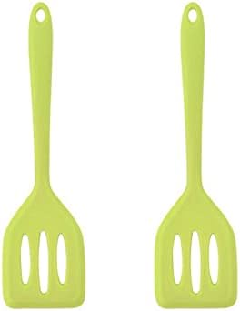 2Pack Small Silicone Turner High Heat Resistant Slotted Spatula by HOIRIX