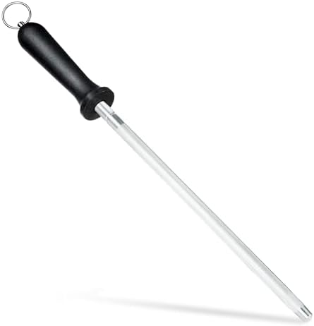 Knife Sharpener Rod, 13 Inch Carbon Steel Honing Rod by FANERFUN