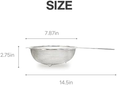 8″ Stainless Steel Fine Mesh Strainer - Image 5