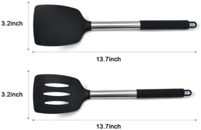 2Pack Small Silicone Turner High Heat Resistant Slotted Spatula - Image 2