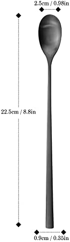 AOOSY 9-In Long Handle Spoon, Matte Black Coffee Stirrers - Image 2