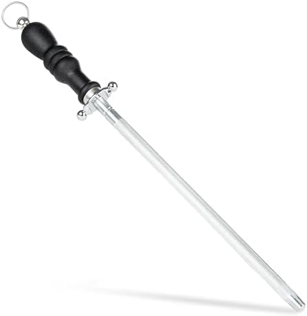 Knife Sharpener Rod, 13 Inch Carbon Steel Honing Rod by FANERFUN