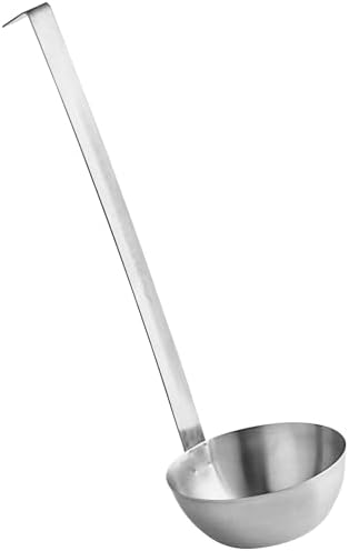Stainless Steel Ladle, 16 oz – Heavy-Duty 2-Piece Construction, Long Handle by FOLKSFIELD