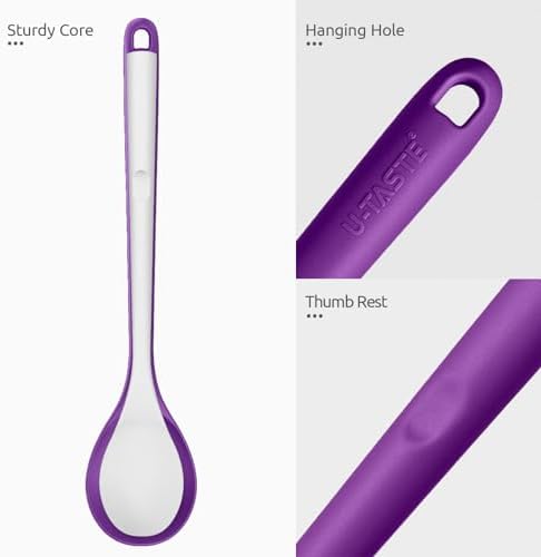 U-Taste Silicone Spoons Set of 2, 13.3" Long Large Mixing Spoon - Image 6