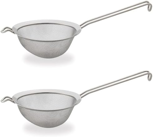 HIC Kitchen Fine Double Mesh Strainer, 18/8 Stainless Steel, by HIC