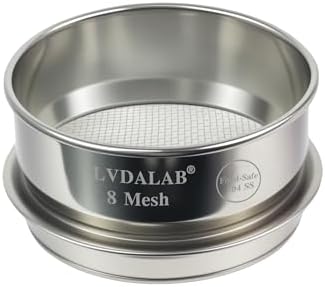 4" Full 304 Stainless Steel Lab Sieve, 8 Mesh Sifter by LVDALAB