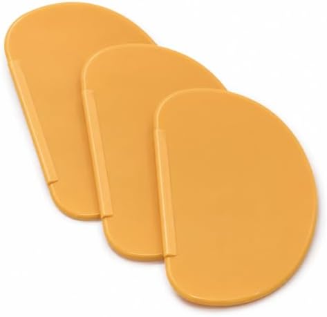 3PCS Orange Silicone Bowl Scraper Set, Flexible Curved Dough Scraper by Unknown