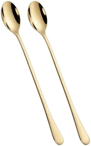 8 Inch Long Handle Iced Tea Spoons, 18/8 Stainless Steel Coffee Spoons by Unknown