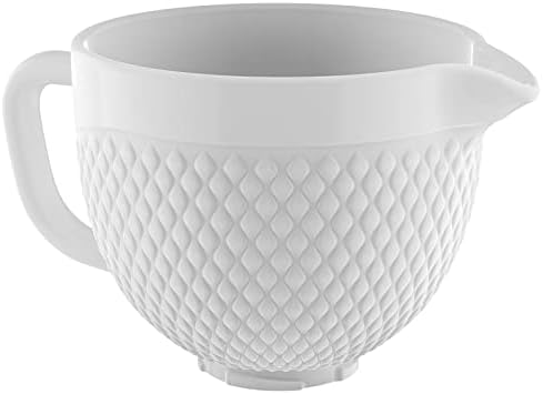 GVODE White Ceramic Mixer Bowl for KitchenAid Stand Mixer, 5 Qt Tilt-Head - Image 2
