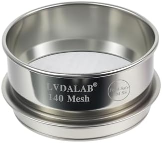 4" Full 304 Stainless Steel Lab Sieve, 140 Mesh Sifter by LVDALAB
