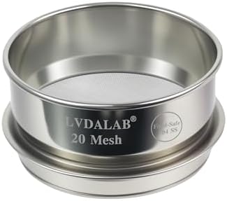4" Full 304 Stainless Steel Lab Sieve, 20 Mesh Sifter by LVDALAB