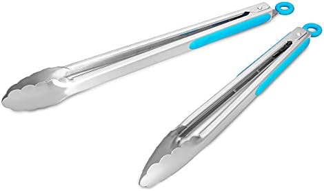 304 Stainless Steel Kitchen Cooking Tongs, 12 & 14 Inch by ALLWIN-HOUSEWARE