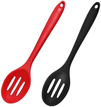 2 Pack Nonstick Silicone Slotted Spoons, High Heat Resistant Cooking Baking by Honkenda