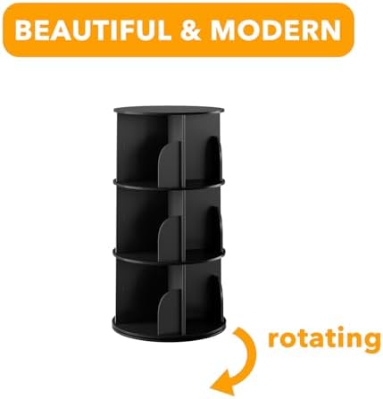 SpaceAid 3 Tier Rotating Bookshelf Tower, Spinning Bookcase Lazy Susan - Image 7