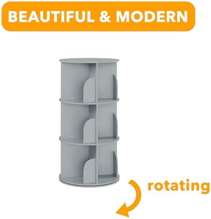 SpaceAid 3 Tier Rotating Bookshelf Tower, Spinning Bookcase Lazy Susan - Image 7