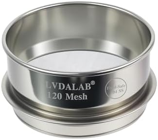 4" Full 304 Stainless Steel Lab Sieve, 120 Mesh Sifter by LVDALAB
