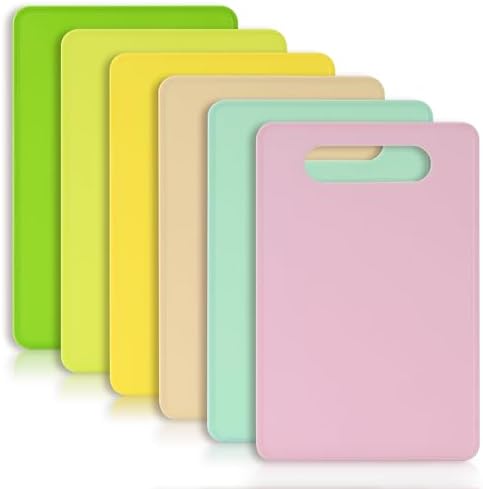 Luckyiren Plastic Cutting Board Set, 6-Piece Kitchen Cutting Mats by Luckyiren