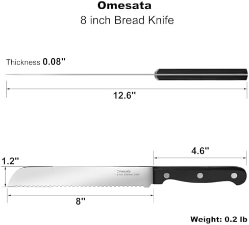 Omesata Bread Knife, Serrated Bread Knives - Image 2