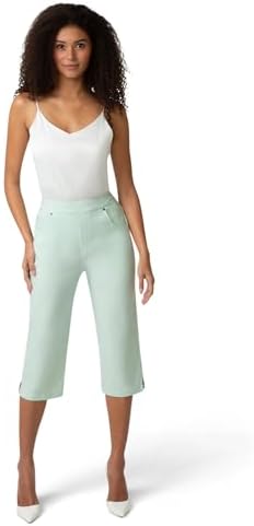 HUE Women's Stripe Pull on Pants Cigarette Skimmer Length and Pedal Pusher - Image 7