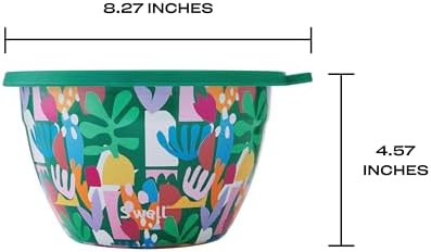 S’well Stainless Steel 64oz Salad Bowl Kit, Paper Cutouts Design, Includes 2oz - Image 4