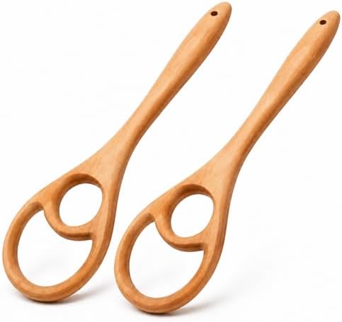 Danish Dough Whisk, 12.6" Wooden Sourdough Whisk, 2 Pack Kitchen Gift by Susbie