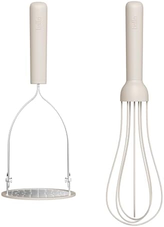 bella 2 Piece Fold Flat, Non-toxic Nonslip Masher and Whisk by bella