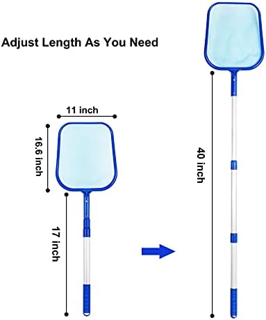 Pool Skimmer Net with Adjustable 17-40" Telescopic Pole - Image 2