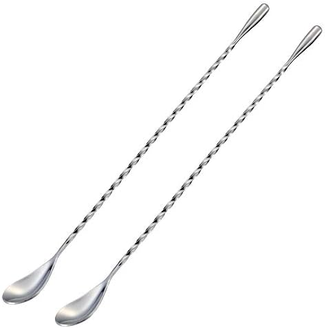Briout Bar Spoon Cocktail Mixing Stirrers, 12” Long Handle by Briout