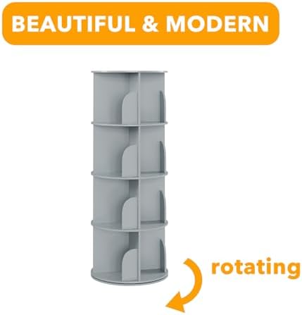 SpaceAid 4 Tier Rotating Bookshelf Tower, Spinning Bookcase Lazy Susan - Image 7