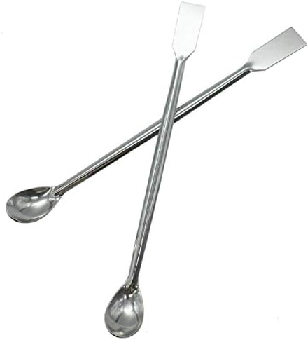 TIHOOD 10PCS 2 in 1 Stainless Steel Lab Spoon Spatula/Laboratory Sampling Spoon - Image 3
