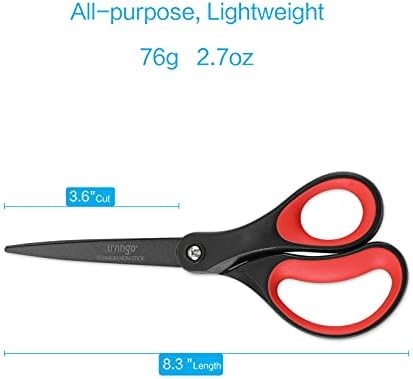 LIVINGO Scissors All Purpose Heavy Duty 8" Office Titanium Non Stick 2 Pack - Image 2