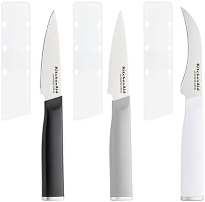 KitchenAid Paring Knife Set, Stainless Steel Kitchen Knife Set, Razor-Sharp by Unknown