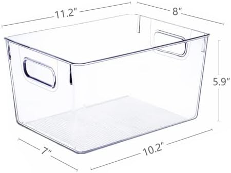 SKTEET Set of 8 Large Clear Plastic Storage Bins, Storage Containers - Image 6