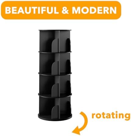 SpaceAid 4 Tier Rotating Bookshelf Tower, Spinning Bookcase Lazy Susan - Image 7