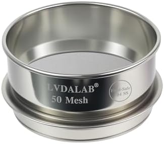 4" Full 304 Stainless Steel Lab Sieve, 50 Mesh Sifter by LVDALAB