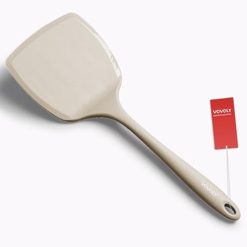 Silicone Pancake Spatula Turner, Lengthened Handle & Seamless Design by VOVOLY