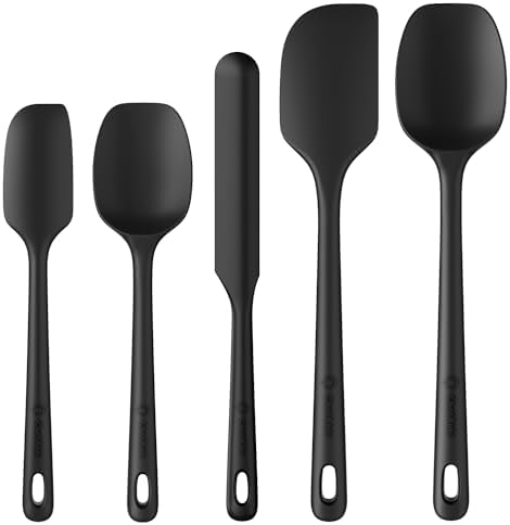 ChefAide 5 Pieces Silicone Spatulas Set, Heat Resistant Rubber Spatula by ChefAide