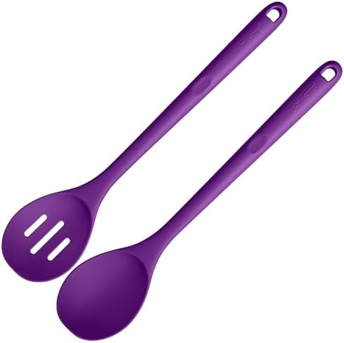U-Taste Silicone Spoons Set of 2, 13.3" Long Large Mixing Spoon by U-Taste