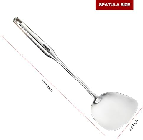 Wok Spatula, Stainless Steel, Long Handle Wok Utensils - Image 2