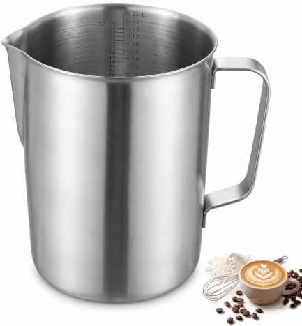 Veemoon 2000ml 304 Stainless Steel Measuring Cup Milk Pitcher by Veemoon