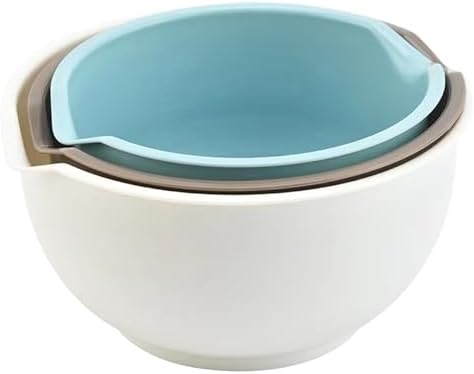 Set of 3 Mixing Bowls with Pour Spout-Nesting Design Saves Space by Cheeren