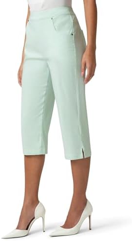HUE Women's Stripe Pull on Pants Cigarette Skimmer Length and Pedal Pusher - Image 3