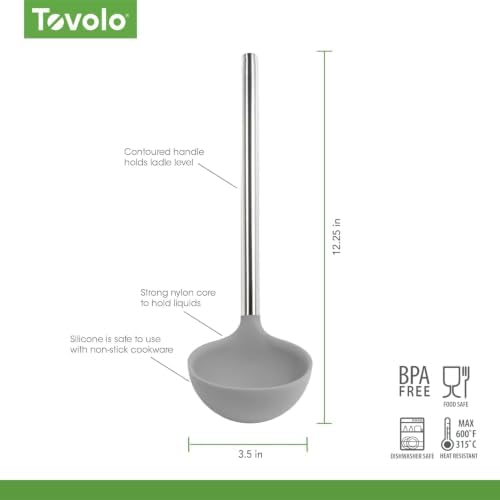 Tovolo Silicone Ladle With Stainless Steel Handle Deep Soup Ladle - Image 5